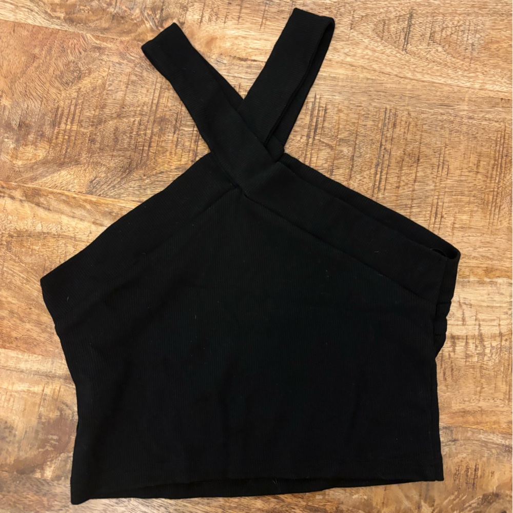 Solid Black going out crop top